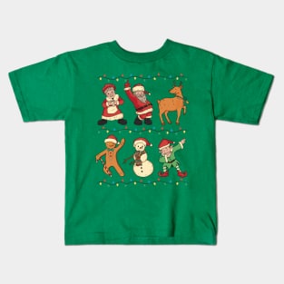 Dancing Christmas Characters // Dabbing Flossing Santa, Mrs Claus, Rudolph & more Kids T-Shirt